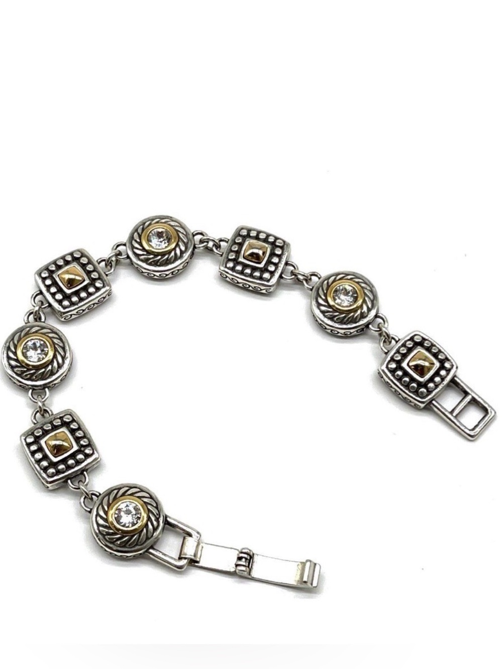 Brighton Heiress Silver and Gold Bracelet with Crystal Details